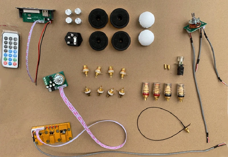 Chassi amplificador de potência, metal inteiro, preto, prata, painel frontal 430*100*310mm com placa de módulo Bluetooth