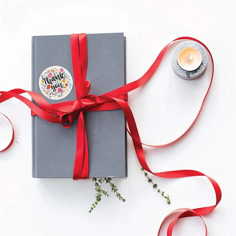 Tags Hundred Flowers Competing Beautiful Thank You Sticker Seal Label Handmade Custom  Scrapbook Gift