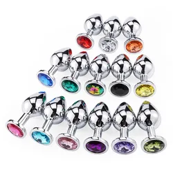 Anal Plug Sex Toys Mini Round Metal Crystal Jewelry Women / Men for Butt Plug Small Unisex Adult juguete sexual analplug