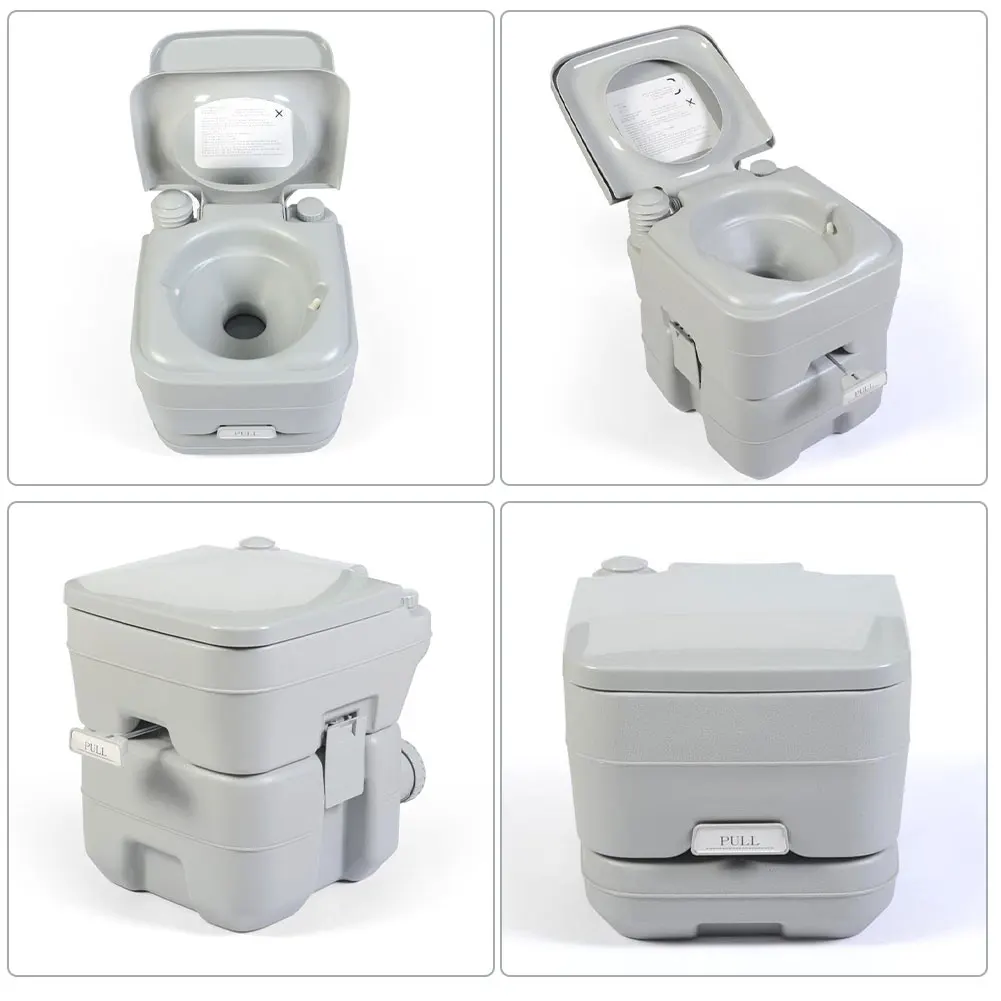 Portable Toilet Indoor Commode Travel Potty Compact Toilet with 5.3 Gallon Waste Tank and Built-In Pour Spout & Washing Sprayer