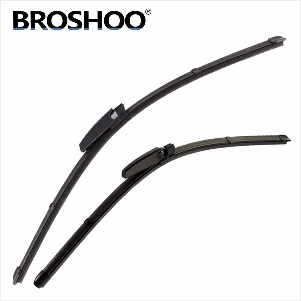 BROSHOO Car Windshield Wiper Blade Natural Rubber For AUDI S4 2003 2004 2005 2006 2007 2008 Fit Slider Arms Auto Accessories