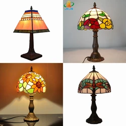 Nordic Sunflowers Pastoral Retro Desk Lamp Tiffany Glass Wedding Gifts Lighting Bedroom Bedside Reading Light Personality