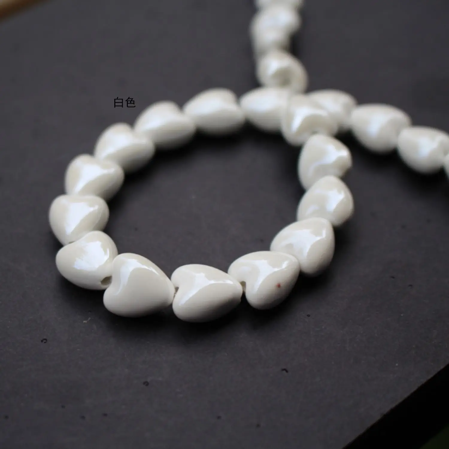 20pcs 12x13mm Heart Shape Ceramic Beads For Jewelry Making Loose Spacer Love Heart Ceramics Bead DIY Bracelet Necklace Earring