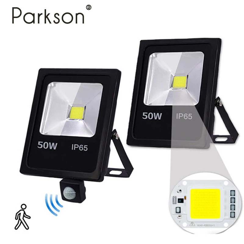 220V Led Floodlight 10W 30W 50W Reflector Flood Light Waterproof Ip65 Garden Spotlight Pir Motion Sensor Wall Outdoor Lighting