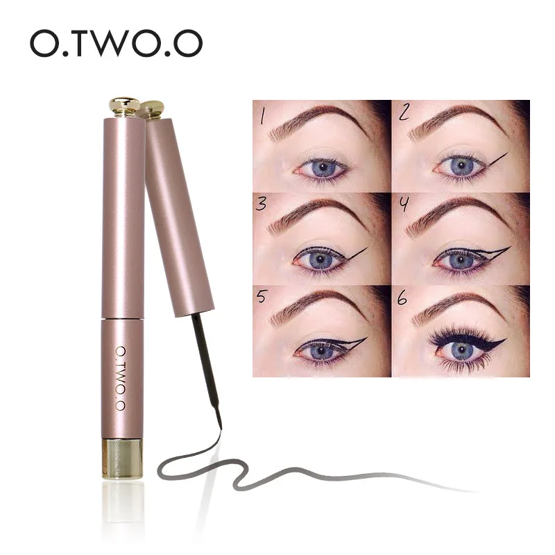 O. Tw o.o Rose Gold Series Eyeliner Liquid Quick-Dry Sweat-Resistant Not Smudge Eyeliner Two Brush Selectable