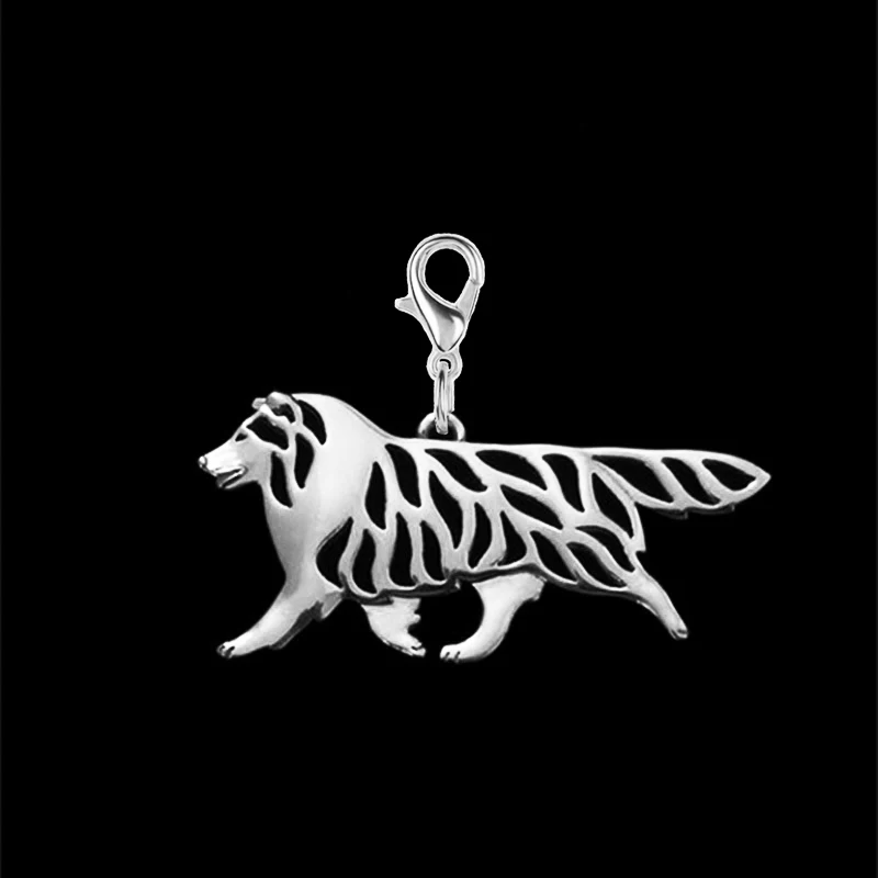 Shetland Sheepdog Movement dog Key chain with 11 mm  lobster clasp drawing effect Fashion jewelry Keychains accessories