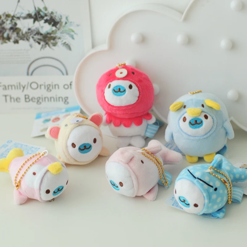 New Mamegoma Cute Seal Mascot Plush Stuffed Keychains Keyholder Keyring Woman Bag Pendant Key Chain Toy Doll 8cm Kids Gifts