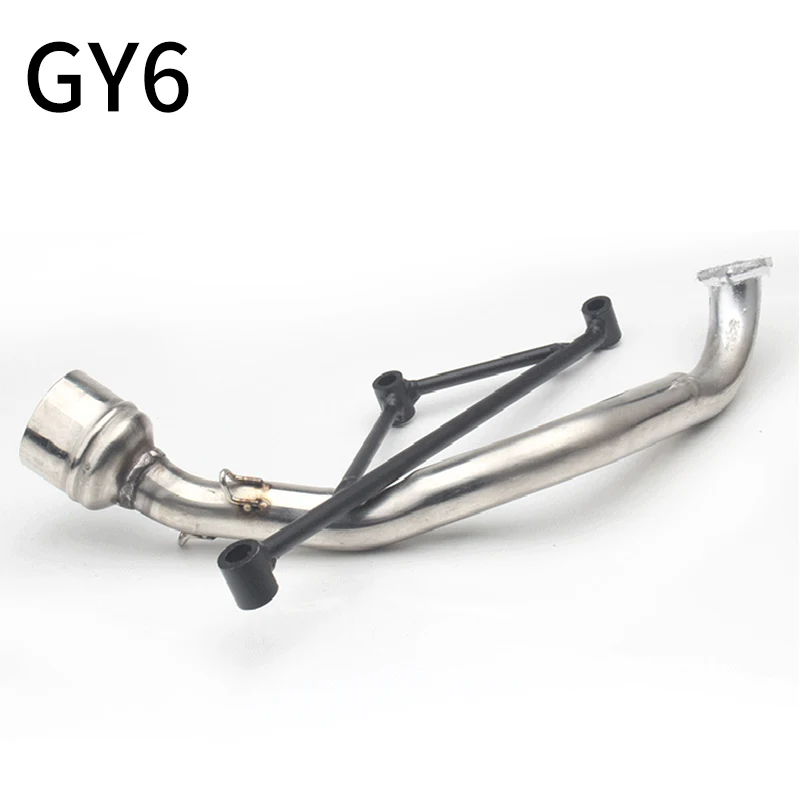 Stainless steel scooter exhaust pipe muffler header with mounting bracket for RS100 GY6 125cc engine