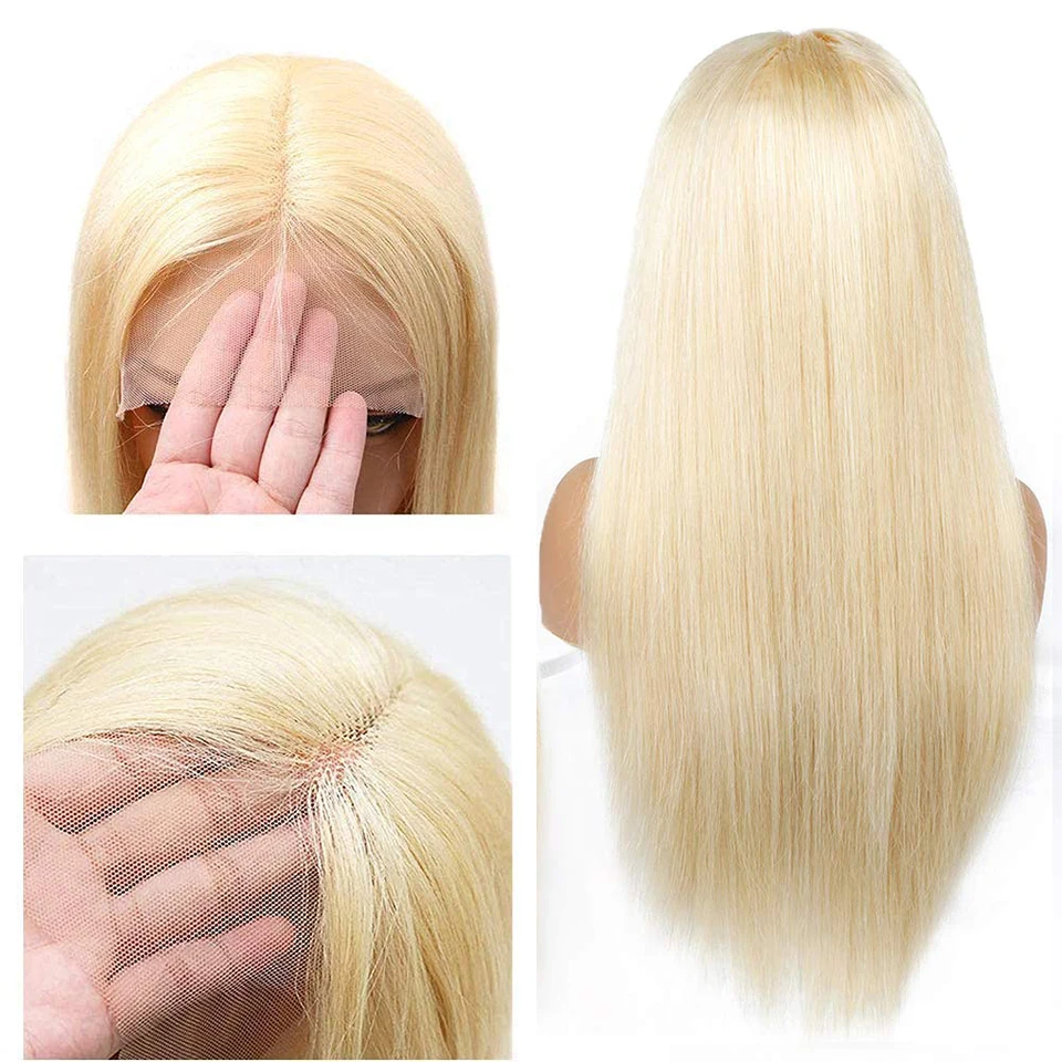 13x4 30‘‘ 613 Blonde Lace Front Human Hair Wigs Brazilian Straight 613 Transparent Lace Frontal Wig With Baby Hair 180% Remy Wig