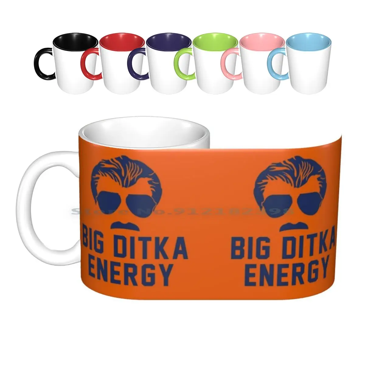 Big Ditka Energy Ceramic Mugs Coffee Cups Milk Tea Mug Primotees Funny Da Bears Dad Bears Ditka Ditka Da Payton Walter Punky Qb