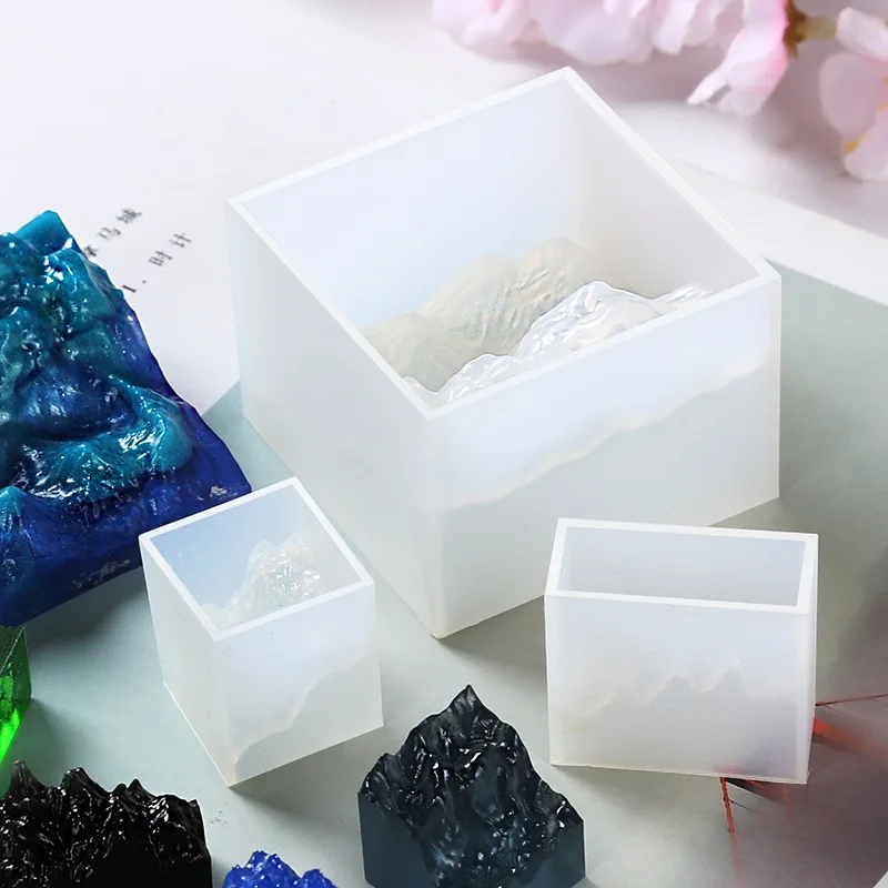 Double-sided Mountain Mold UV Epoxy Resin Mold DIY Handmade High Mirror Silicone Pendant Molds Jewelry Tools Making Crafts