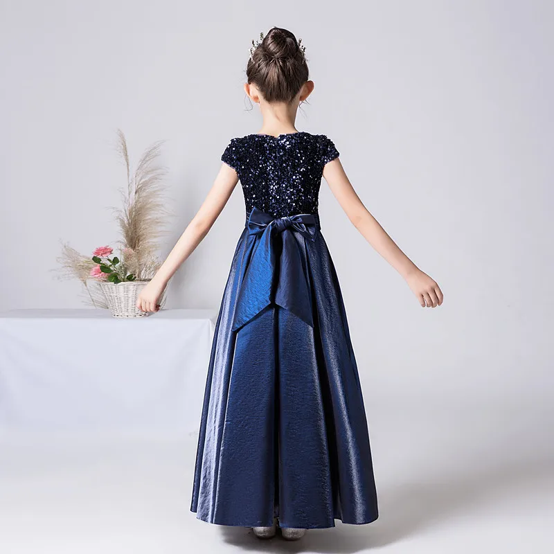 Dideyttawl Customized Real Photos Satin Sequin Girl Party Dresses Princess Junior Concert Birthday Formal Banquet Gown Christmas