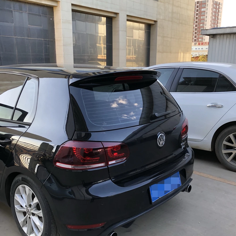 For Volkswagen VW Golf 6 2010 2011 2012 2013 Hot ABS Plastic Rear Trunk Roof Wing Unpainted Primer Rear Spoiler Car Accessories