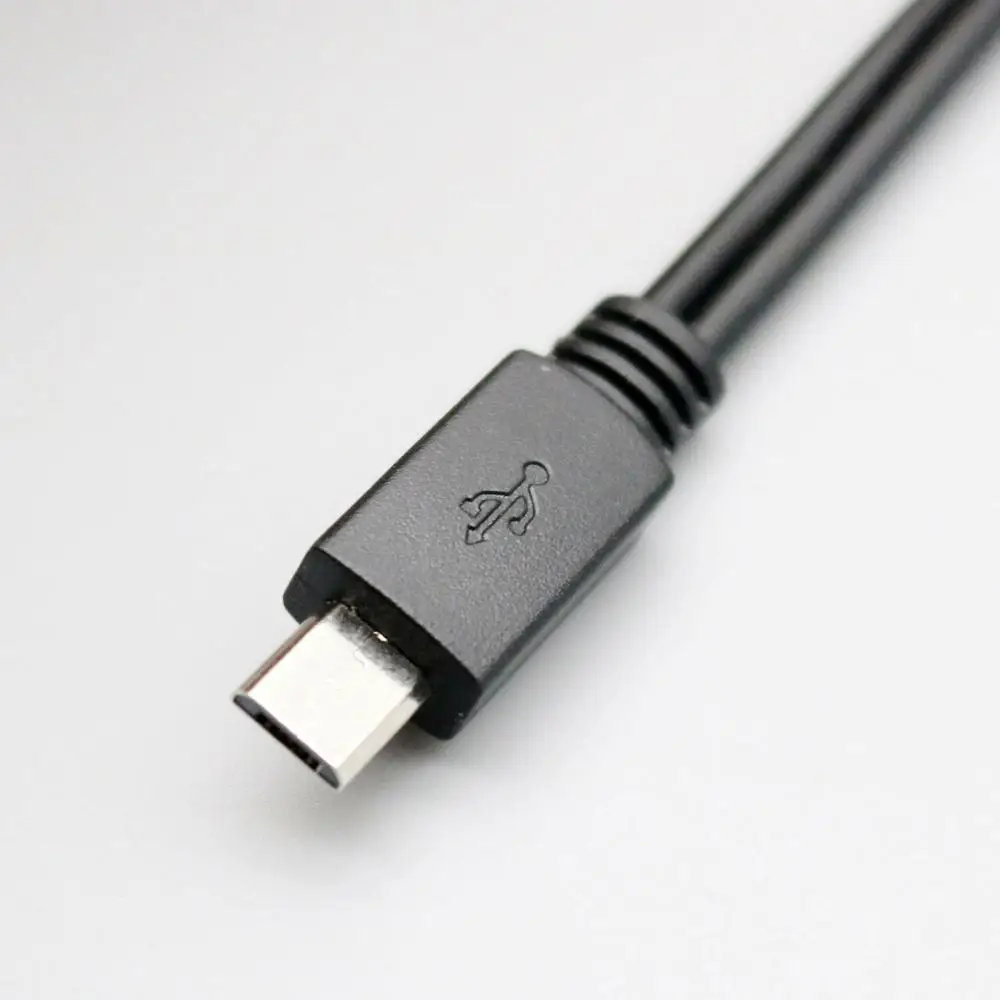 1pc Micro Male to 3.5mm 3 pole TRS Male + USB 2.0 A Male Plug Audio Charge Connector Cable for Speaker Android 1m 3ft