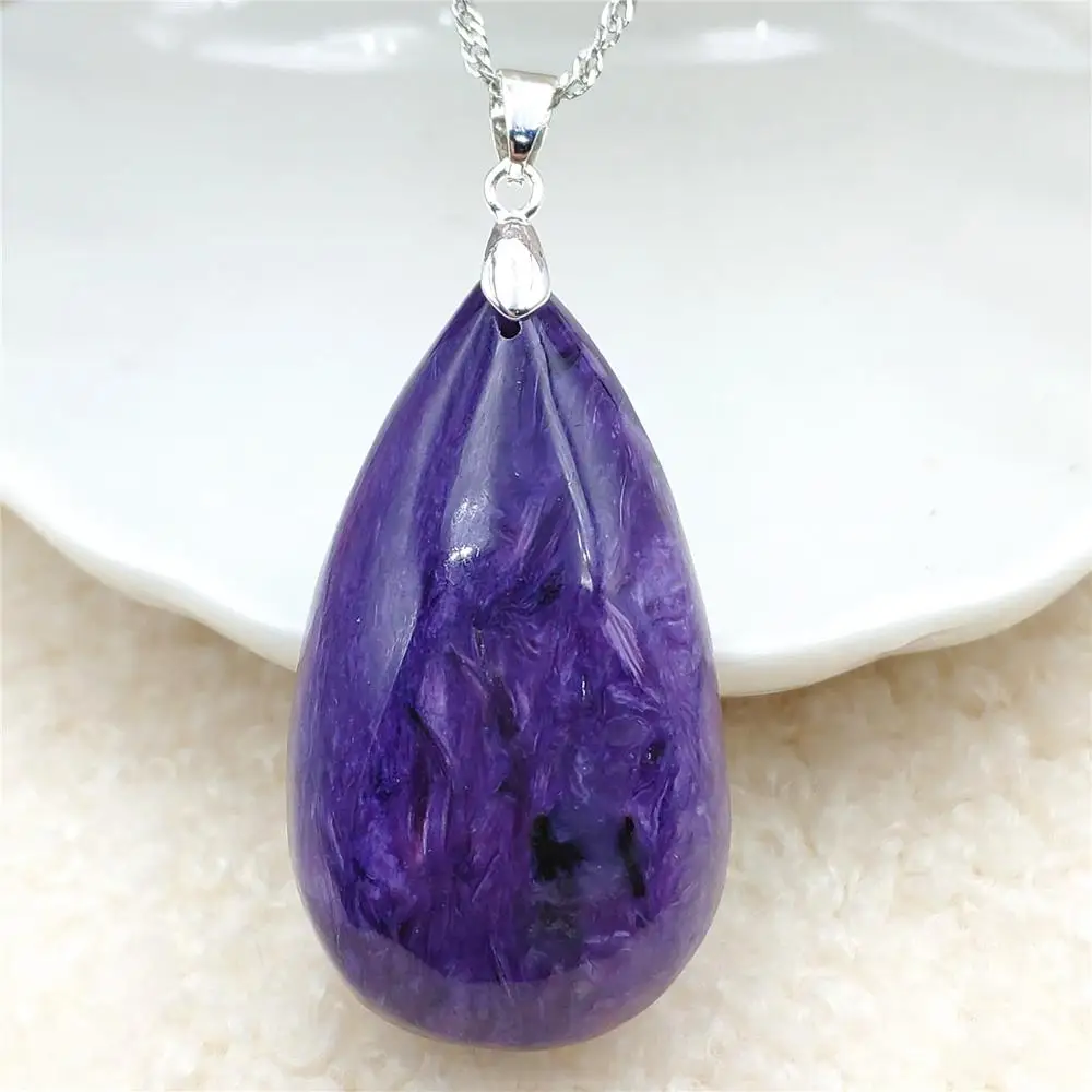 

Newly Natural Charoite Purple Women Pendant 43x25x11mm From Russia Necklace Jewelry Fashion Bead AAAAA