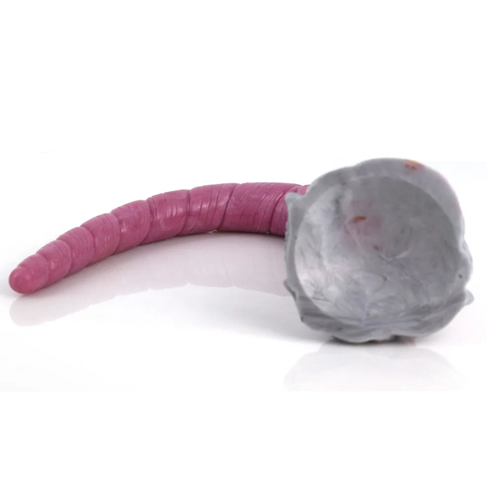 FAAK Super Long butt Plug With Suction Cup Gory Raw Meat Color unicorn Thread Anal Dildo Anus Massage Sex Toys For Women Man