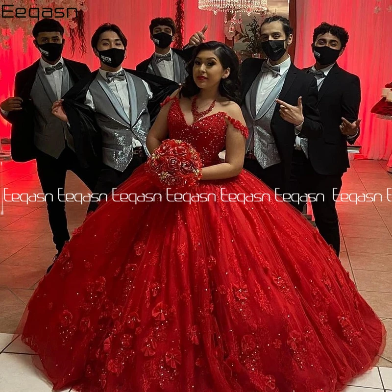 Vestido De quinceañera De princesa Borgoña con cuello en V, encaje, flores, cuentas, espalda descubierta, dulce 16 vestido De baile, Vestidos De graduación De 15 Años personalizados