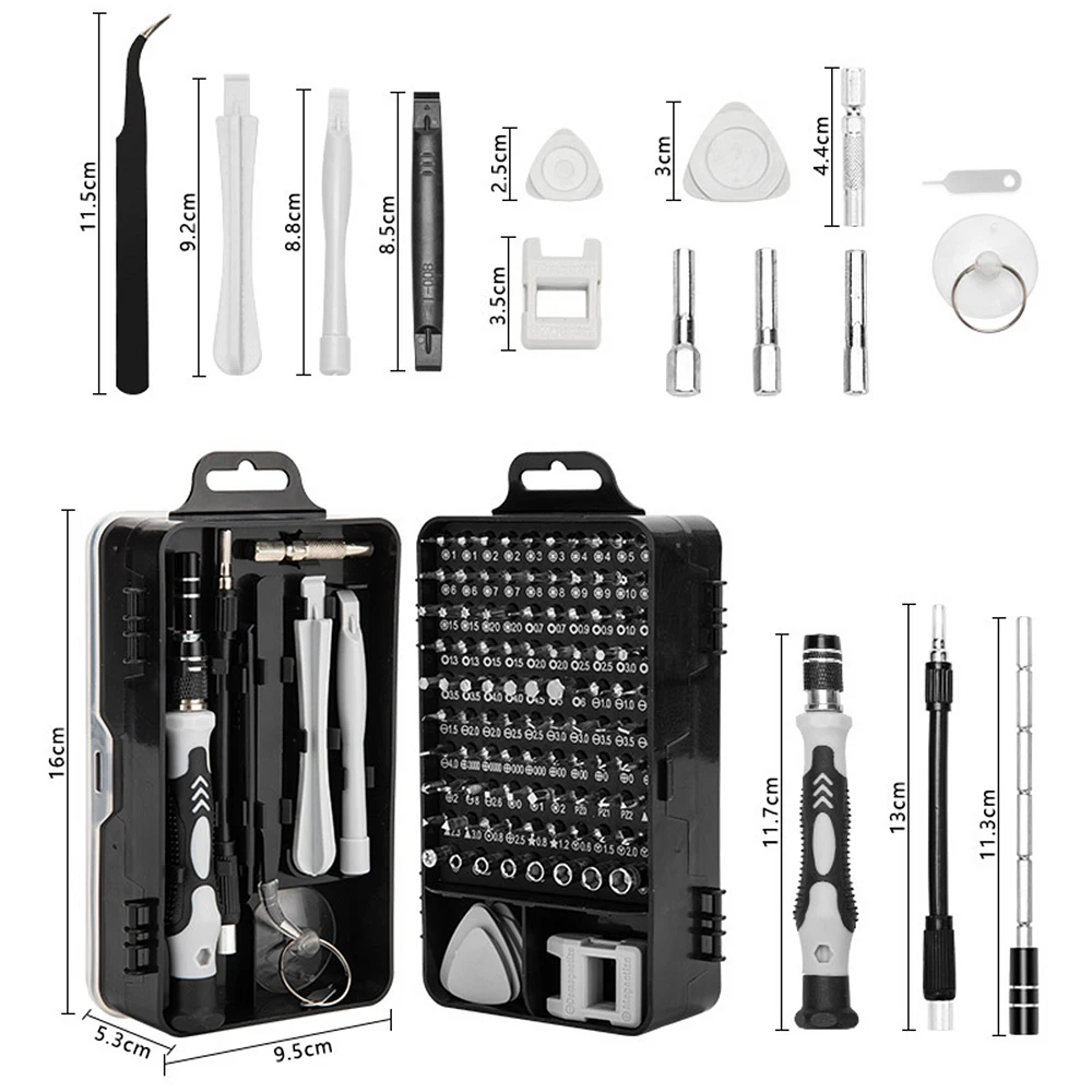ALLSOEM 115 In 1 Precision Magnetic Screwdrive Handtool Set For Minir Computer PC Mobile Phone Device Repair Household Tools