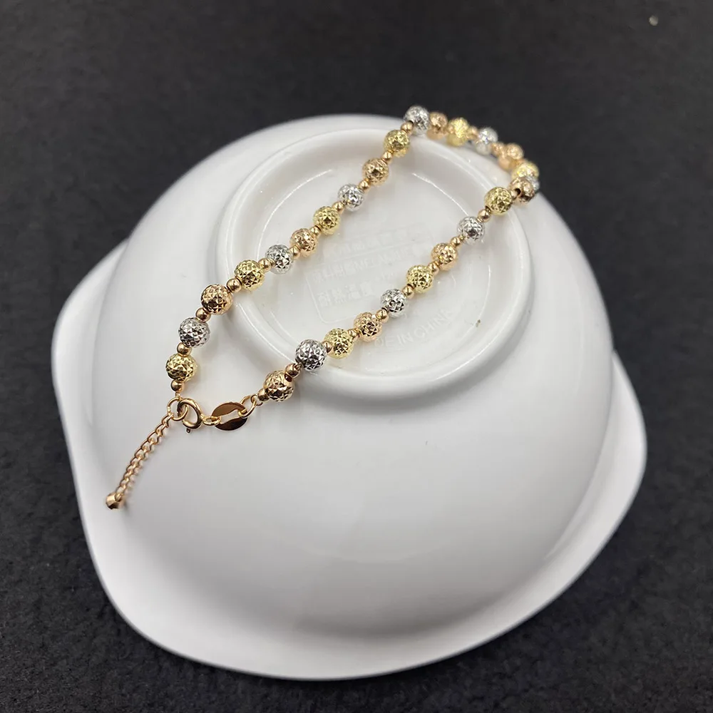 Sinya 18K Gold Luster Shine ลูกปัด Au750สร้อยข้อมือแฟชั่นเครื่องประดับสไตล์ร้อนขายสุภาพสตรีแม่ Lover ของขวัญ