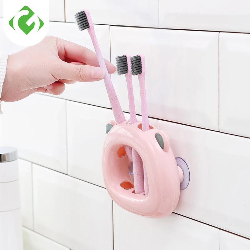 Bathroom Products Carton Toothbrush Holders Cute suction cup rack Simple Shaver Holders Suction wall Toothed rack PP Organizer