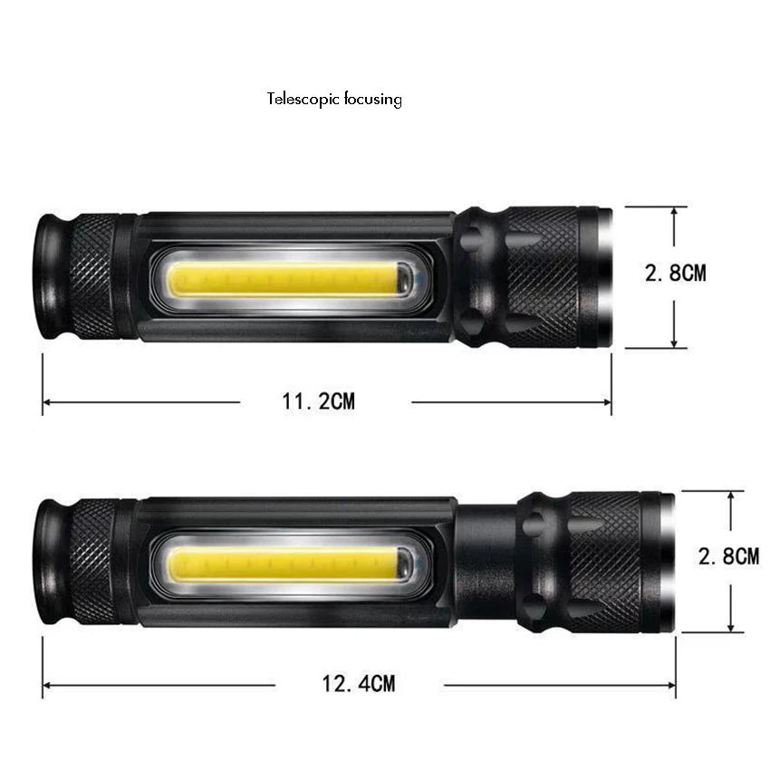 Latarka LED T6 wysokie lumeny latarki, przenośna lampy błyskowe z 3 trybami, Zoomable, wodoodporna do biwakowania na zewnątrz