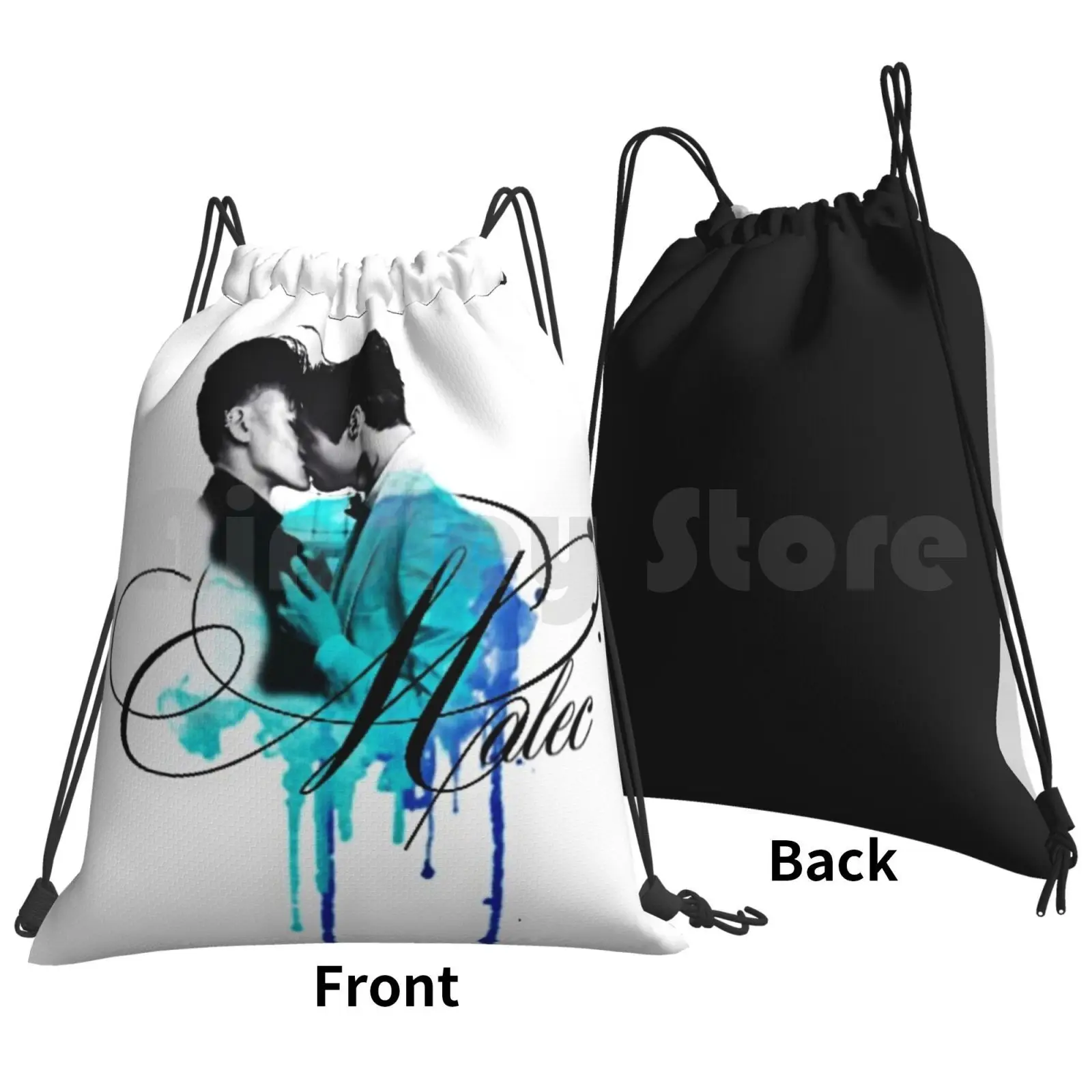 Malec Kiss ( Blue ) Backpack Drawstring Bag Riding Climbing Gym Bag Shadowhunters The Mortal Instruments Shadowhunters The