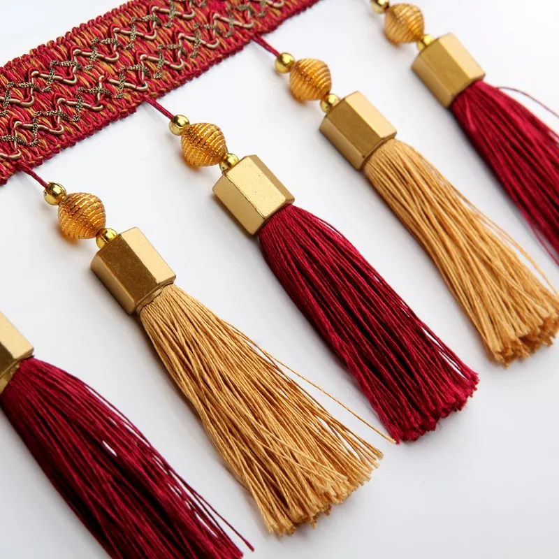 

12M/lot Metal Tassels Fringe Curtain Lace Trims DIY Sewing Stage Sofa Lamp Decorative Lace Ribbon Belt Curtain Accessories