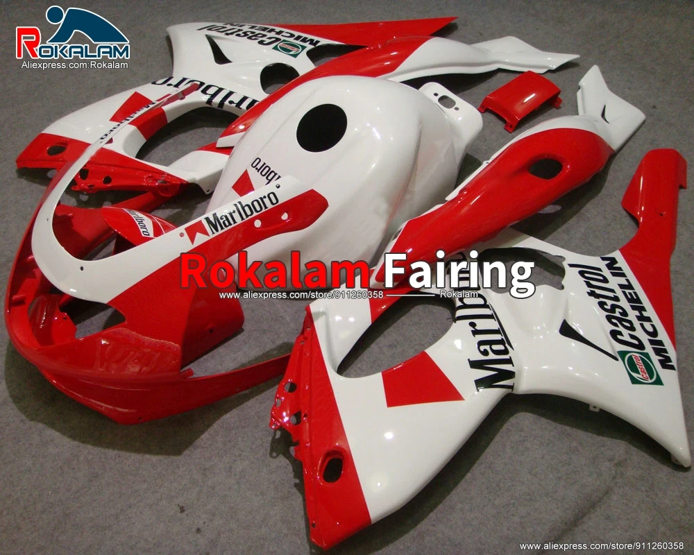 ABS Plastic Kit For Yamaha YZF600R 1997 2007 YZF-600R Thundercat 97-07 Red White Motorbike Fairings (Injection molding)