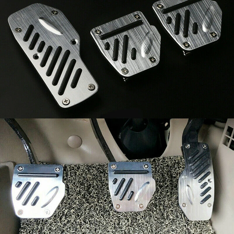 

3pcs Car Pedal Aluminum Alloy Brake Accelerator Pedals Non-Slip Brake Clutch Foot Rest pad Cover auto Accelerator Brake Pedal