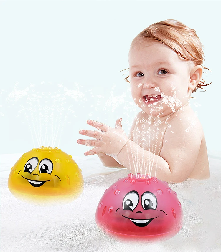 Jouet de bain pulvérisateur d'eau avec lumière LED pour enfant, jeu pour la baignoire, douche rotative, pour les fêtes à la piscine