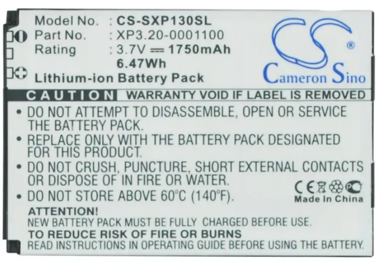 cameron sino 1750mah battery for LAND ROVER S1 S2 S9 for SEALS VR3 VR7 VR-01 for SOCKETMOBILE Seals VR7 Sonim XP1300 XP3300