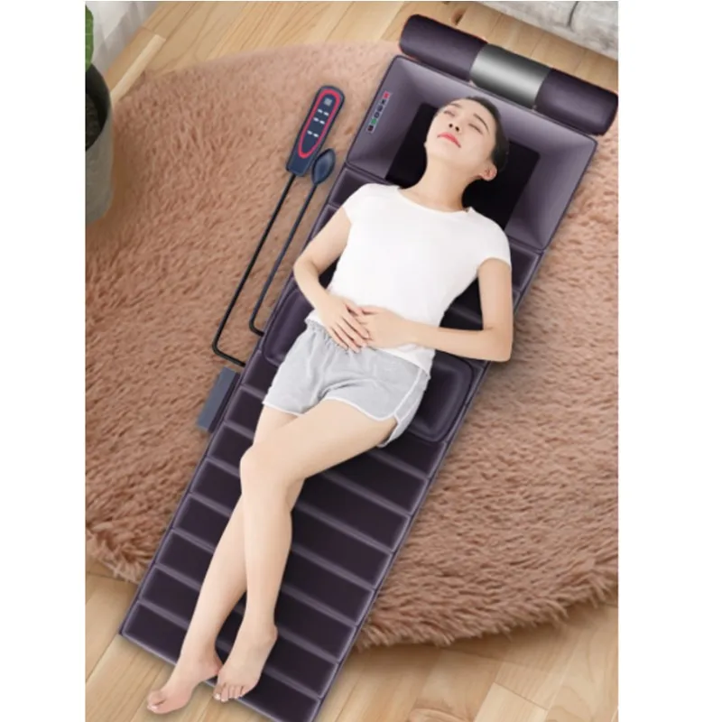 Whole body multifunctional massage mattress, household cervical spine back waist electric heating massage equipment pillow