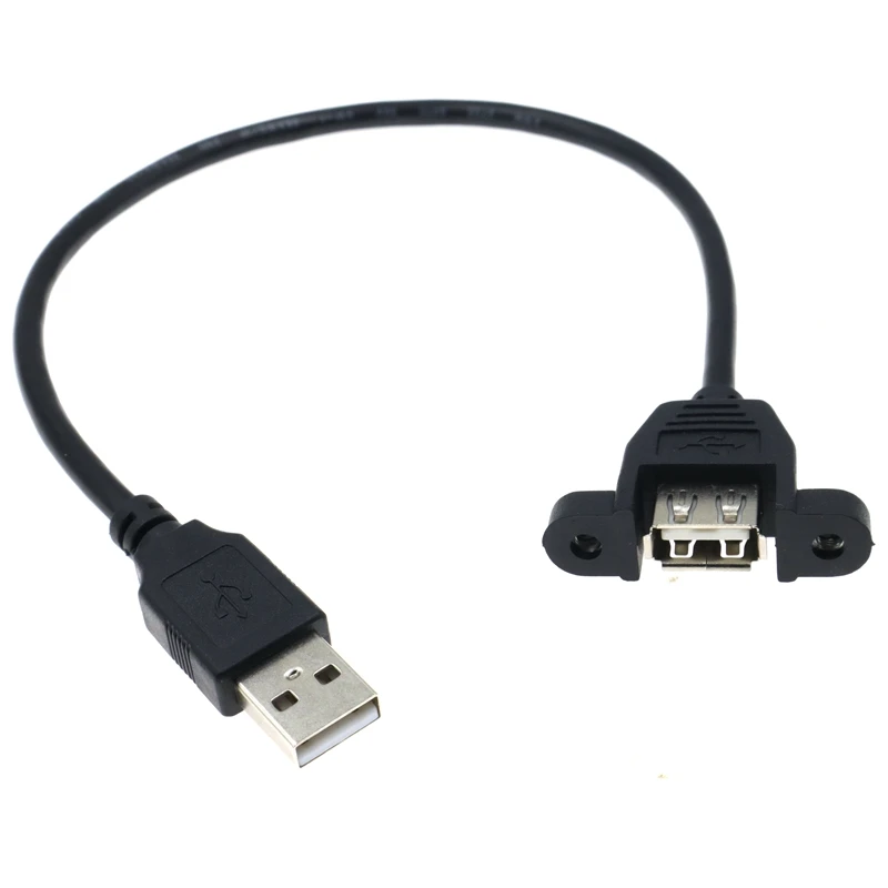 0.3m-5m USB 2.0 Male-to-Female Extension Cable With Panel Mounting Screw Holes to Fix Industrial Control Chassis Adapter