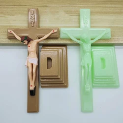 Luminous Church Crucifix Figurines Jesus Christ On The Stand Cross Wall Crosses Antique Home Chapel Decoration Wall