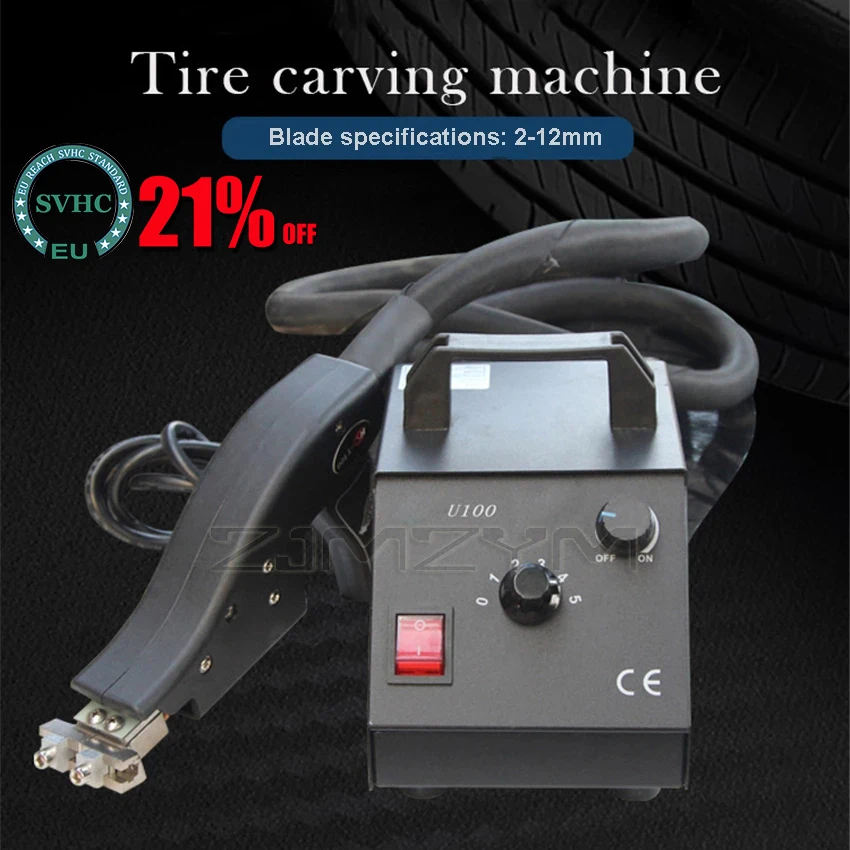 U100-05 Electric Rubber Cutting Machine Tire Carving Slotting Machine Tire Regroover Tire Rubber Engraving Machine 350W 2-10mm