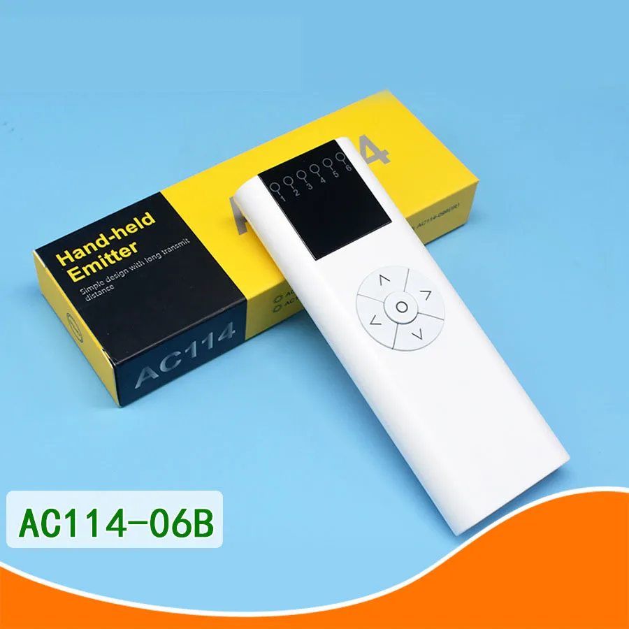 Original A-OK AC114-1 Channel Remote Controller AC114-6 RF433 Wireless Transmitter for A-OK AC114-2 Curtain Motor/Tubular Motor