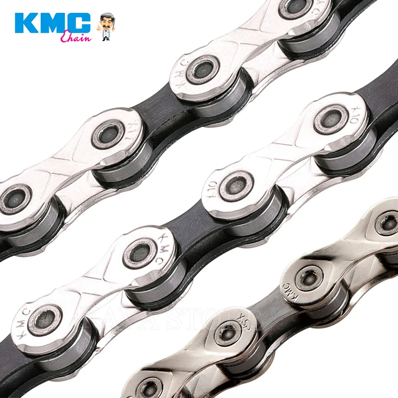 KMC X9 X10 X11 Bicycle Chain 116 Links MTB Road Bike Chain for SRAM 9s 10s 11 Speed Silver-Gray Bike Chains 9v 10v 11v