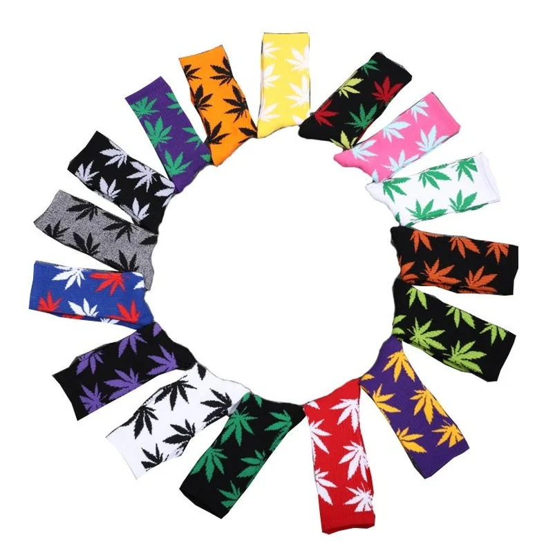 Maple Leaf Socks Men\'s and Women\'s Cotton Socks South Korea Harajuku Style Skateboard Socks Ford