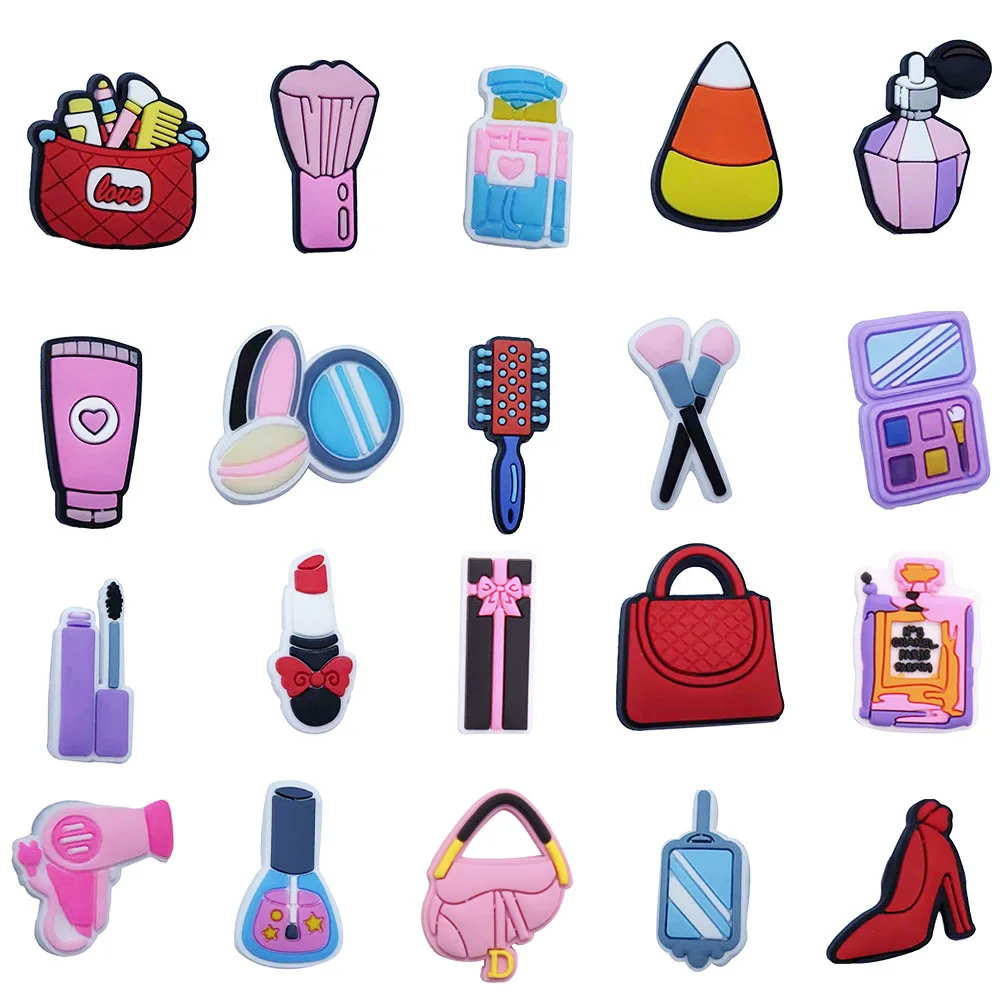 1PCS PVC Cartoon Shoe Charms Gift Handbag Cosmetic Bag Makeup Brush Comb Perfume Mascara Lipstick Children Adorable Decorations