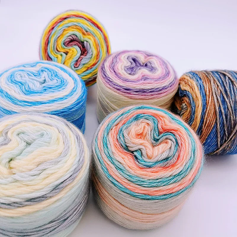 knitting yarn Thread space Dyed Thread DIY Hand Woven Medium Coarse Scarf Thread Sprayed Wool Yarn Skin Friendly Baby Thread