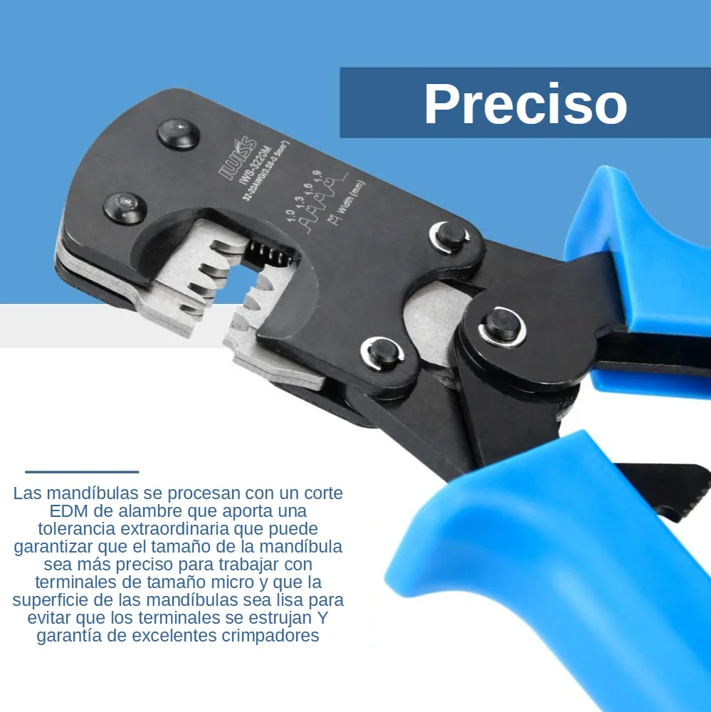 IWISS IWS-3220 Ratsche Crimpen Zange Hand Crimper Tools für Schmale-pitch Stecker Pins Crimp Palette 0,03-0,5 mm² (AWG: 32-20) – Detail 2
