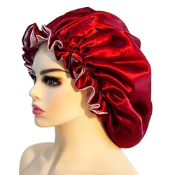 Silk Hair Bonnet for Sleeping Satin Bonnet for Natural Hair Silk Hair Wrap Satin Bonnet Cap Night Sleep Hat