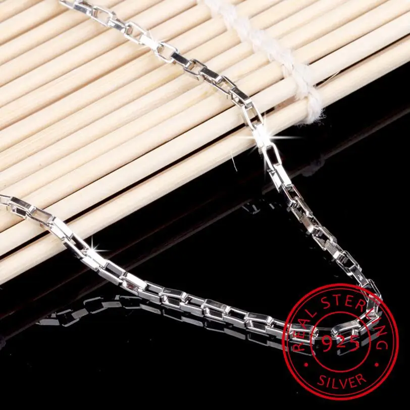 100% 925 sterling silver fashion men`s chain ladies`necklaces jewelry no fade birthday gift drop shipping