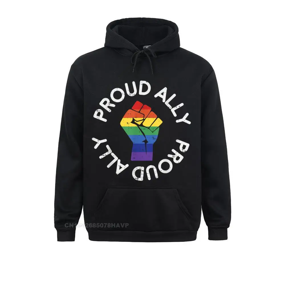 

New Arrival Men's Sweatshirts Proud Ally Gay Pride LGBT Gay Lesbian Protest Gift Hoodie Hoodies Long Sleeve Hoods Printed On