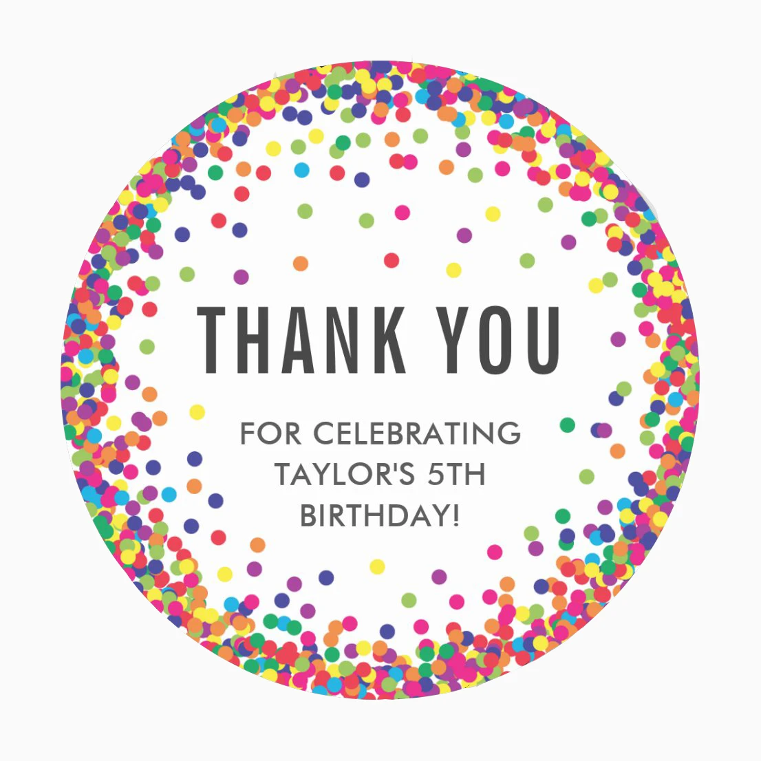 Custom Rainbow Birthday Party Thank You Stickers Baby Shower Gift Handmade Decoration Party Supplies