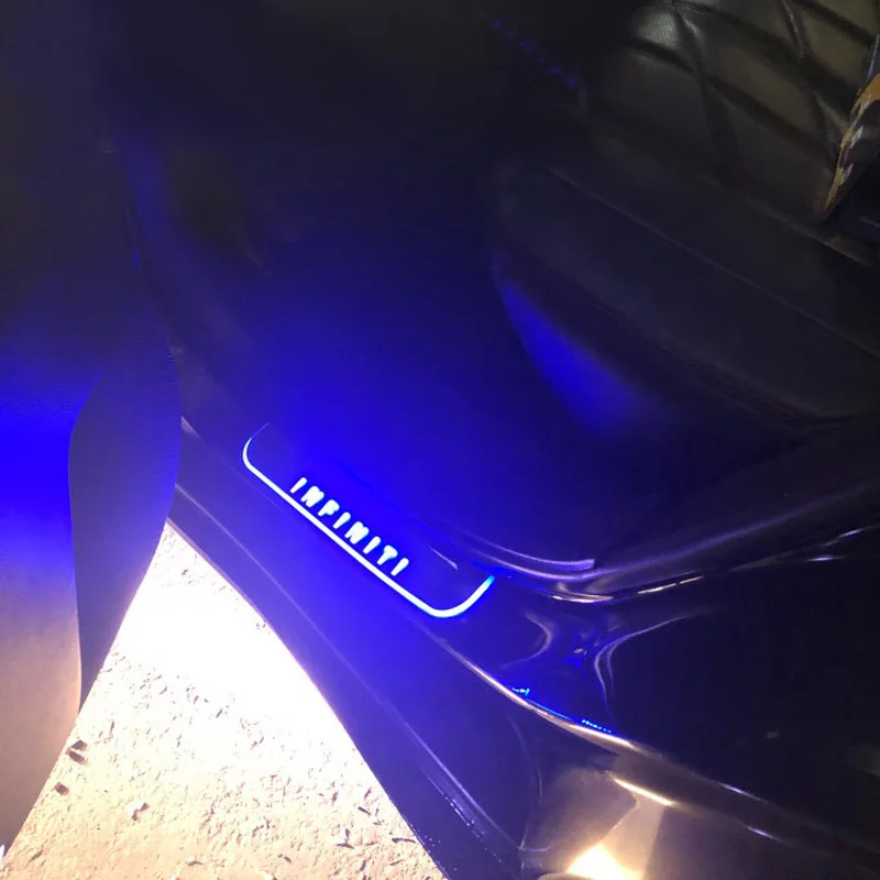 12V Customized LED Door Sill Lights For Infiniti QX80 2013 -2016 2017 2018  Pedal Board Pathway Welcome Car Scuff Plate Light