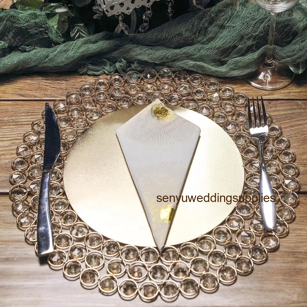 Crystal Charger Plate Wedding Design Glass Charger Plate Wedding Crystal  Gold Glass Charger