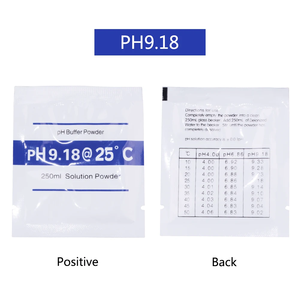 3PCS/Lot PH Buffer Powder 4.00 6.86 7.00 9.18 10.01 Standard Calibration Meter Correction Solution Powder Testing Measure 250ml