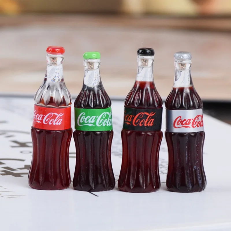 8pcs 10*33mm Coke Cola Bottle Beverage Fridge Drink Soda Water Small Figurine Crafts Desk Ornament Miniatures DIY Toy