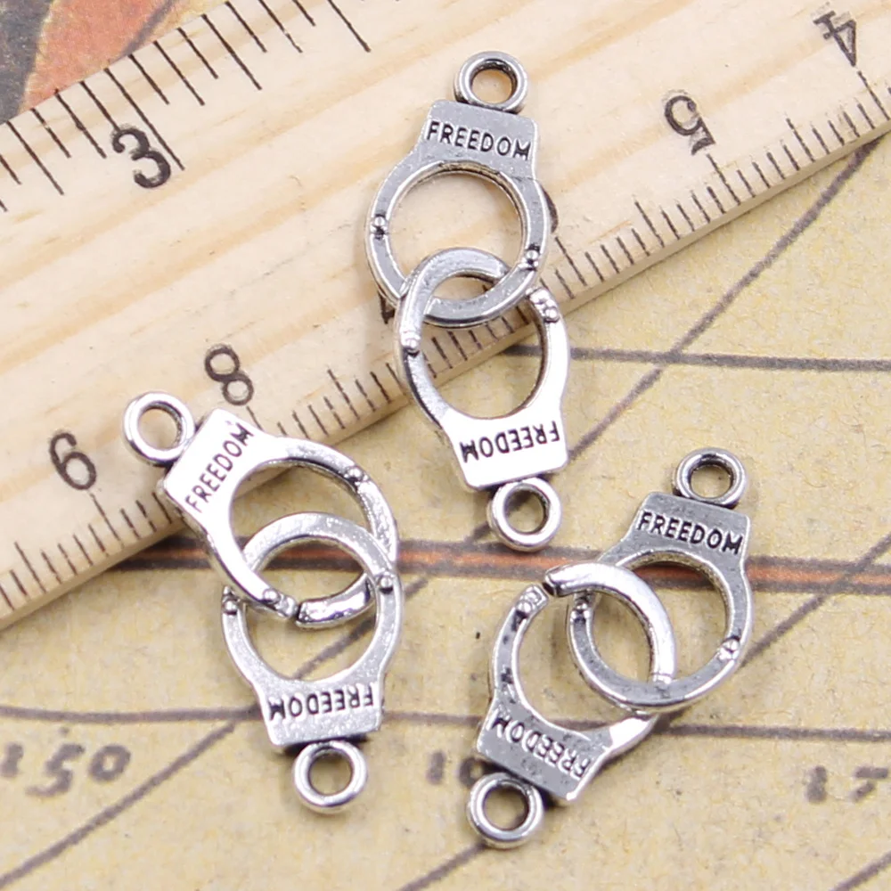 20 sztuk Charms kajdanki wolność 30x10mm tybetański srebrny wisiorki rzemiosło dokonywanie ustalenia Handmade Antique biżuteria DIY dla naszyjnik